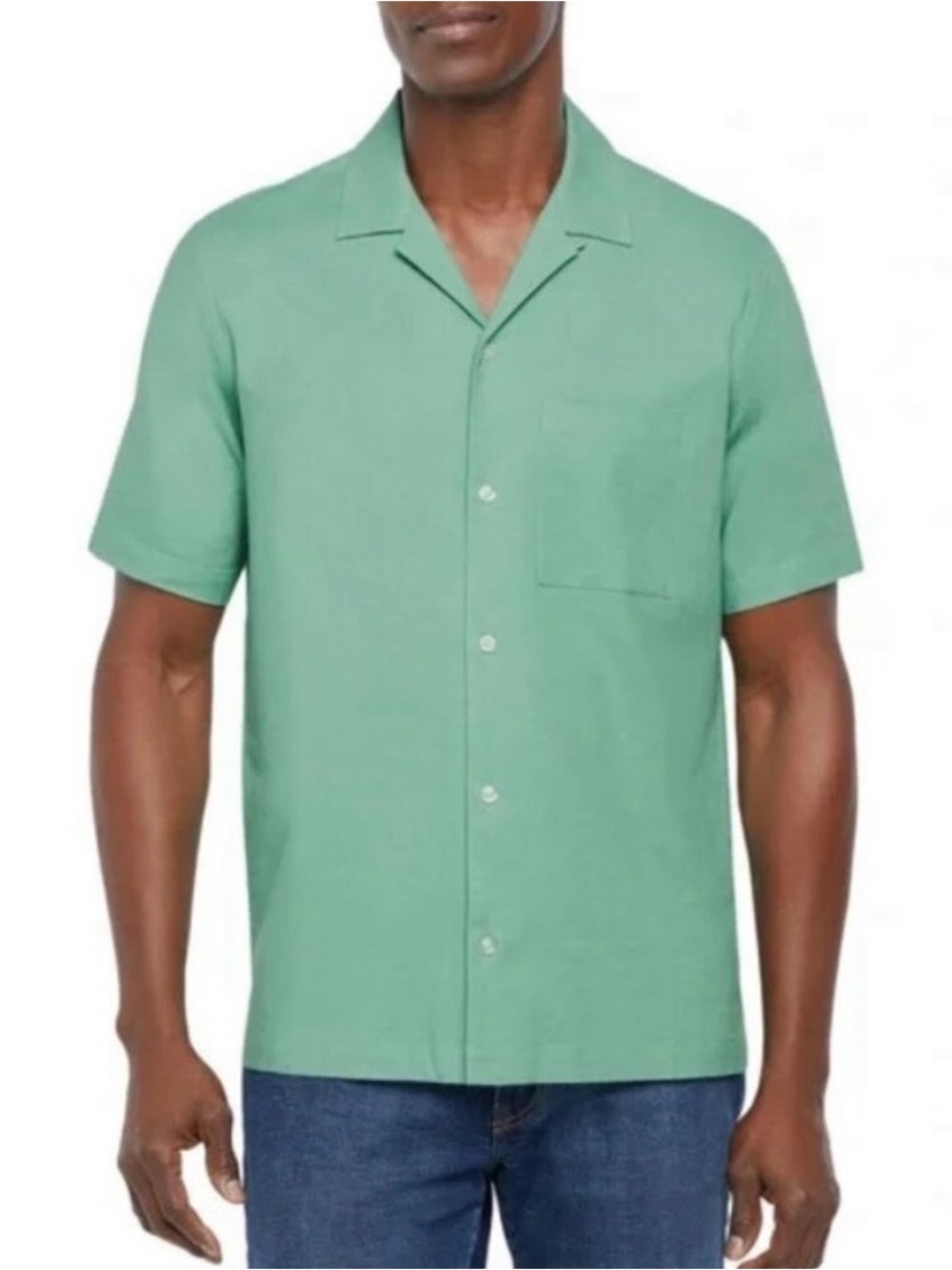 GAP Men's Linen Blend Button Down Shirt